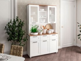 Буфет Катерини (дуб бельмунд/белое дерево) в Шарыпово - sharypovo.mebel-nsk.ru | фото