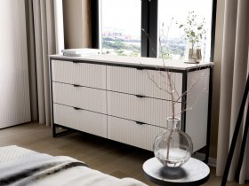 Комод 6 ящиков Нора (персидский жемчуг) в Шарыпово - sharypovo.mebel-nsk.ru | фото