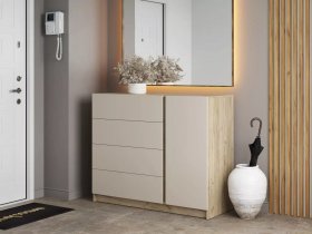 Комод Бостон  КМ-001 (дуб крафт серый/кашемир) в Шарыпово - sharypovo.mebel-nsk.ru | фото