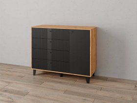 Комод «Катрин-13» ( дуб крафт золотой/карбон вулкан) в Шарыпово - sharypovo.mebel-nsk.ru | фото