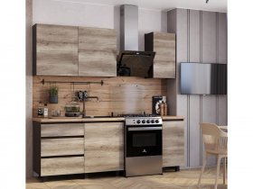 Кухонный гарнитур Энигма 1,6м (венге/дуб каньон) в Шарыпово - sharypovo.mebel-nsk.ru | фото