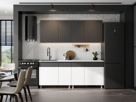 Кухонный гарнитур София (2,0м) (бланж/графит матовый) в Шарыпово - sharypovo.mebel-nsk.ru | фото