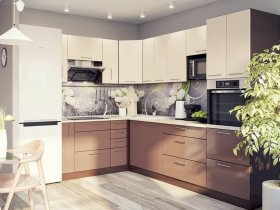 Модульная кухня Классика (ваниль/шоколад) в Шарыпово - sharypovo.mebel-nsk.ru | фото