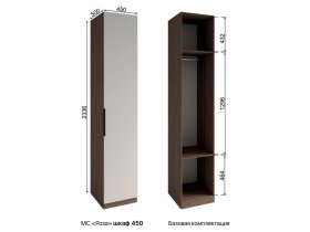 Шкаф 450 Роза (орех франклин карамельный/бежевый скин) в Шарыпово - sharypovo.mebel-nsk.ru | фото