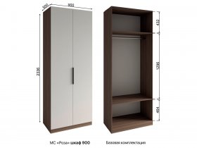 Шкаф 900 Роза (орех франклин карамельный/бежевый скин) в Шарыпово - sharypovo.mebel-nsk.ru | фото