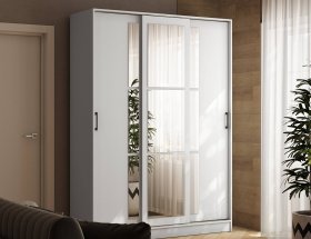 Шкаф-купе 1,6м «Стиль-2» (белый) в Шарыпово - sharypovo.mebel-nsk.ru | фото