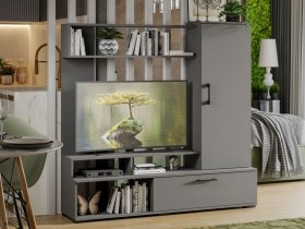 Стенка «Сиена» (графит серый) в Шарыпово - sharypovo.mebel-nsk.ru | фото