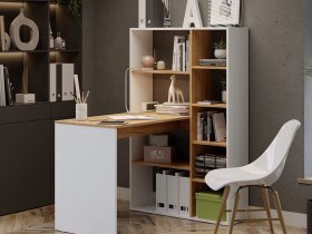 Стол письменный тип 16 (дуб крафт золотой/белый ясень) в Шарыпово - sharypovo.mebel-nsk.ru | фото