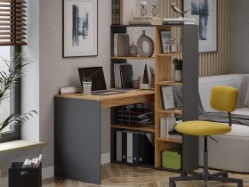 Стол письменный тип 16 (дуб крафт золотой/графит серый) в Шарыпово - sharypovo.mebel-nsk.ru | фото