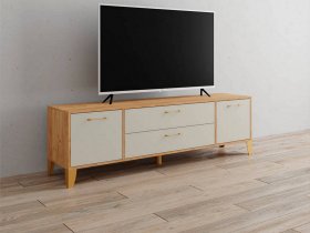 Тумба под ТВ Парус-13 (дуб крафт золотой/кашемир) в Шарыпово - sharypovo.mebel-nsk.ru | фото